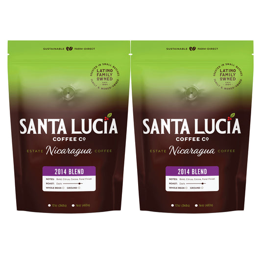 Two 16 ounce bag of Santa Lucia Coffee's Premium Single Origin Nicaraguan 2014 Roast Coffee