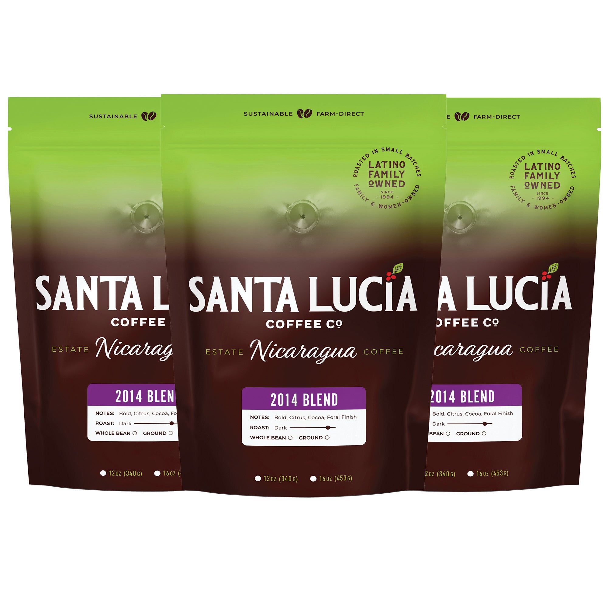 3 Pounds 2014 Deep Roast Blend Coffee - Santa Lucia Coffee