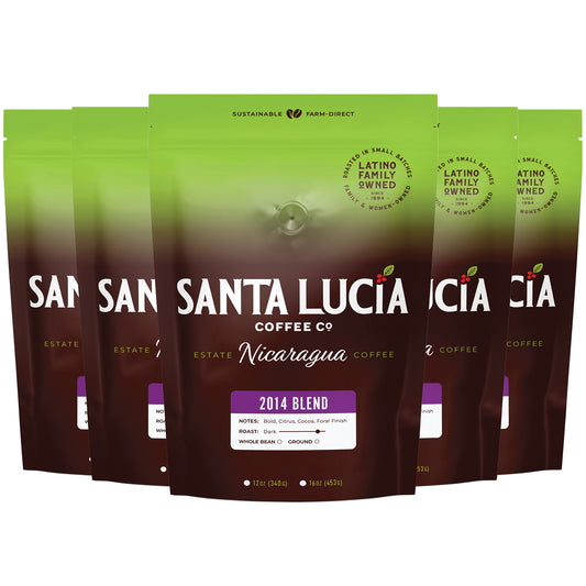 Five 16 ounce bag of Santa Lucia Coffee's Premium Single Origin Nicaraguan 2014 Roast Coffee