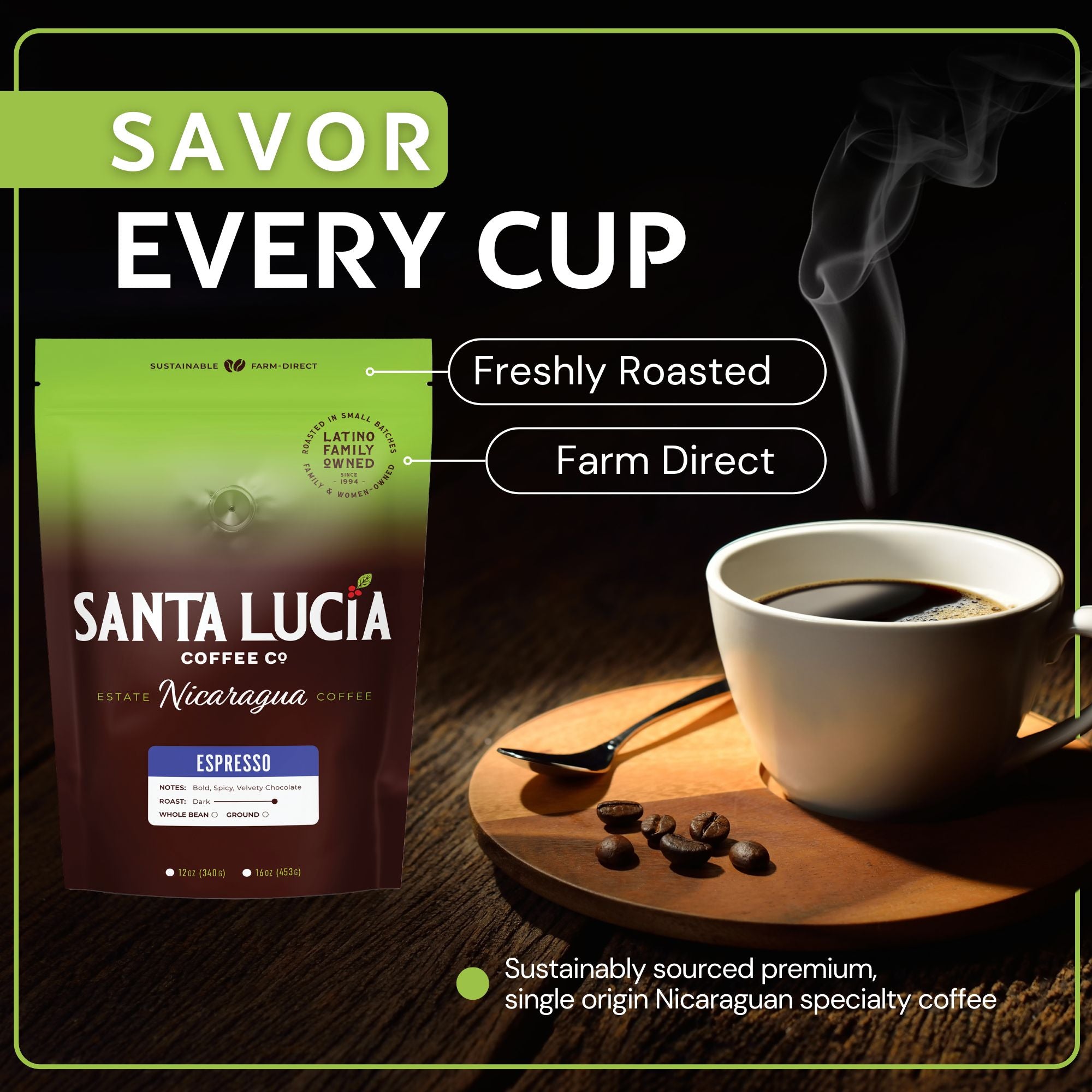 2 Pounds Espresso Coffee - Santa Lucia Coffee