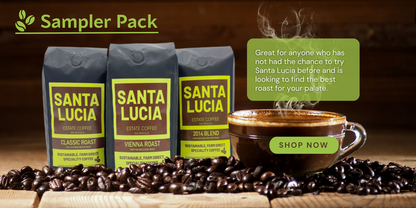 Santa Lucia 3 Pound Coffee Sampler With 4 Cup French Press