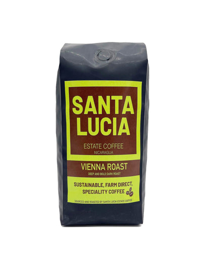 One 16 ounce bags of Santa Lucia Estate Coffee's Premium Vienna Roast Coffee